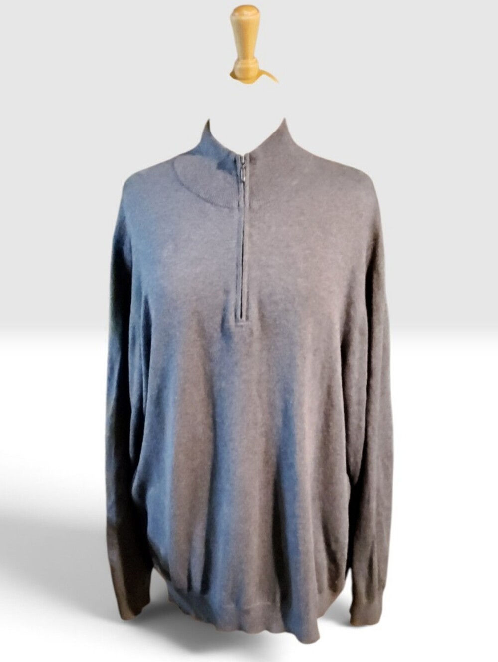 Sears Men's Charcoal Zip Mock-Neck Sweater